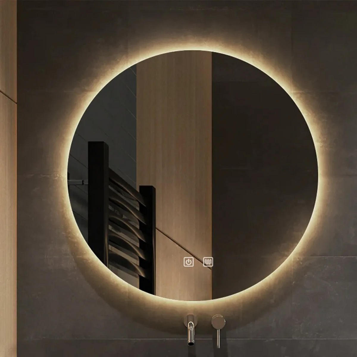 SPIEGEL Rea Led 50cm Hzj050 - Weiß, Glas (50/50/2cm) - REA