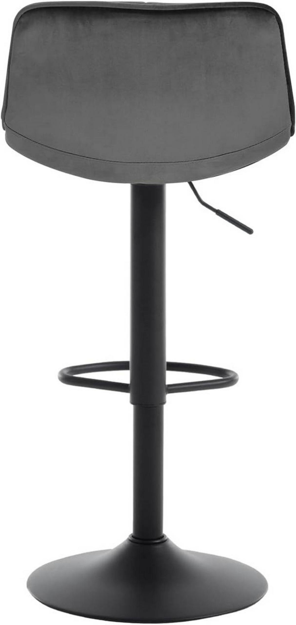 BARHOCKER aus Samt und Metall, Dunkelgrau - Dunkelgrau/Schwarz, Textil/Metall (42.5/82.5/38.5cm) - Woltu