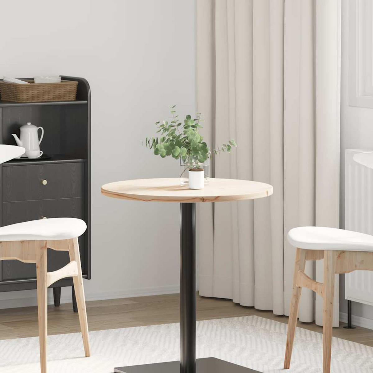 TISCHPLATTE Ø60/2,5 Cm Massivholz Kiefer - Braun, Holz (60/60/2.5cm) - vidaXL