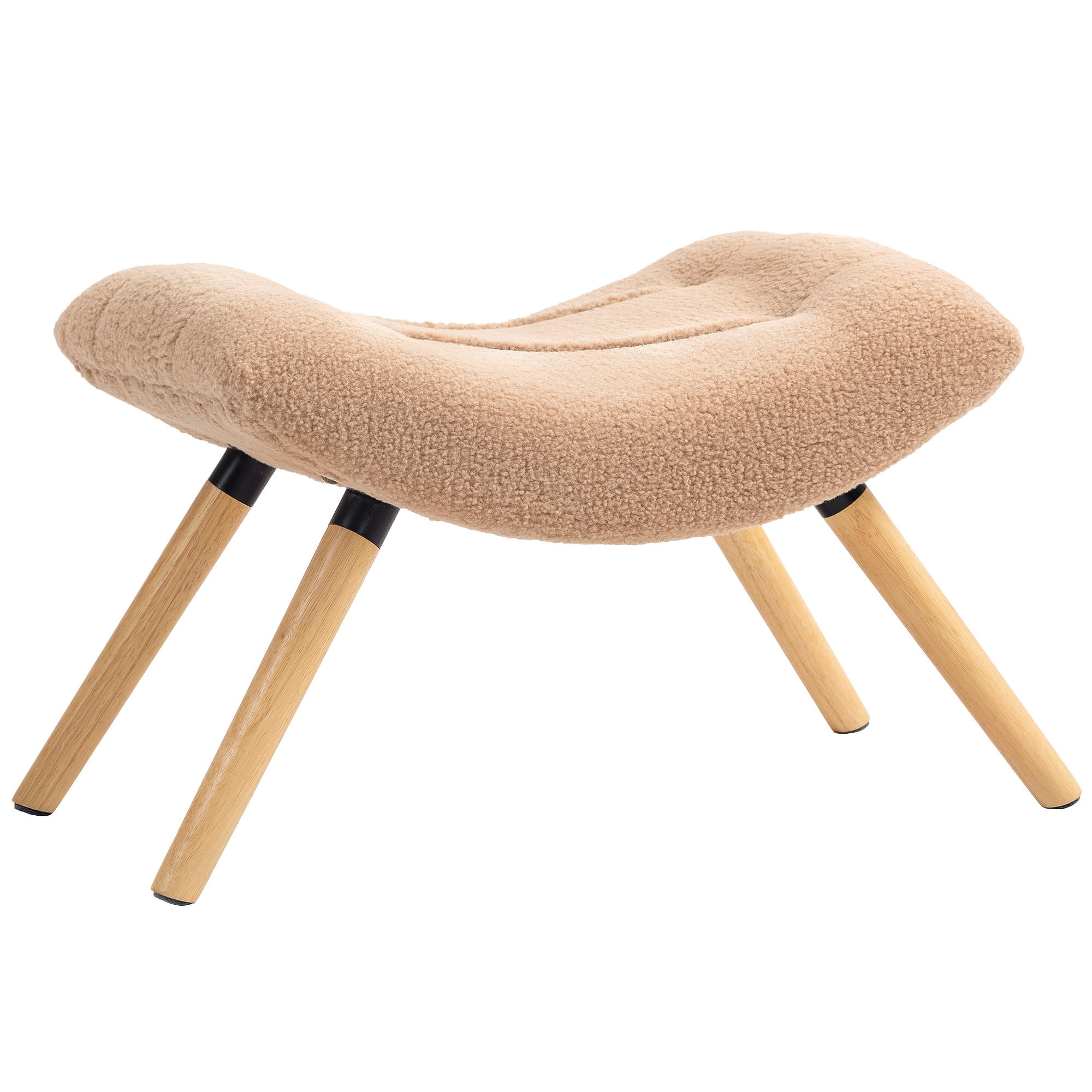SITZHOCKER mit Berberfleece-Stoff 67 x 45 x 38 cm, Braun - Braun, Kunststoff (45/38/67cm) - HOMCOM