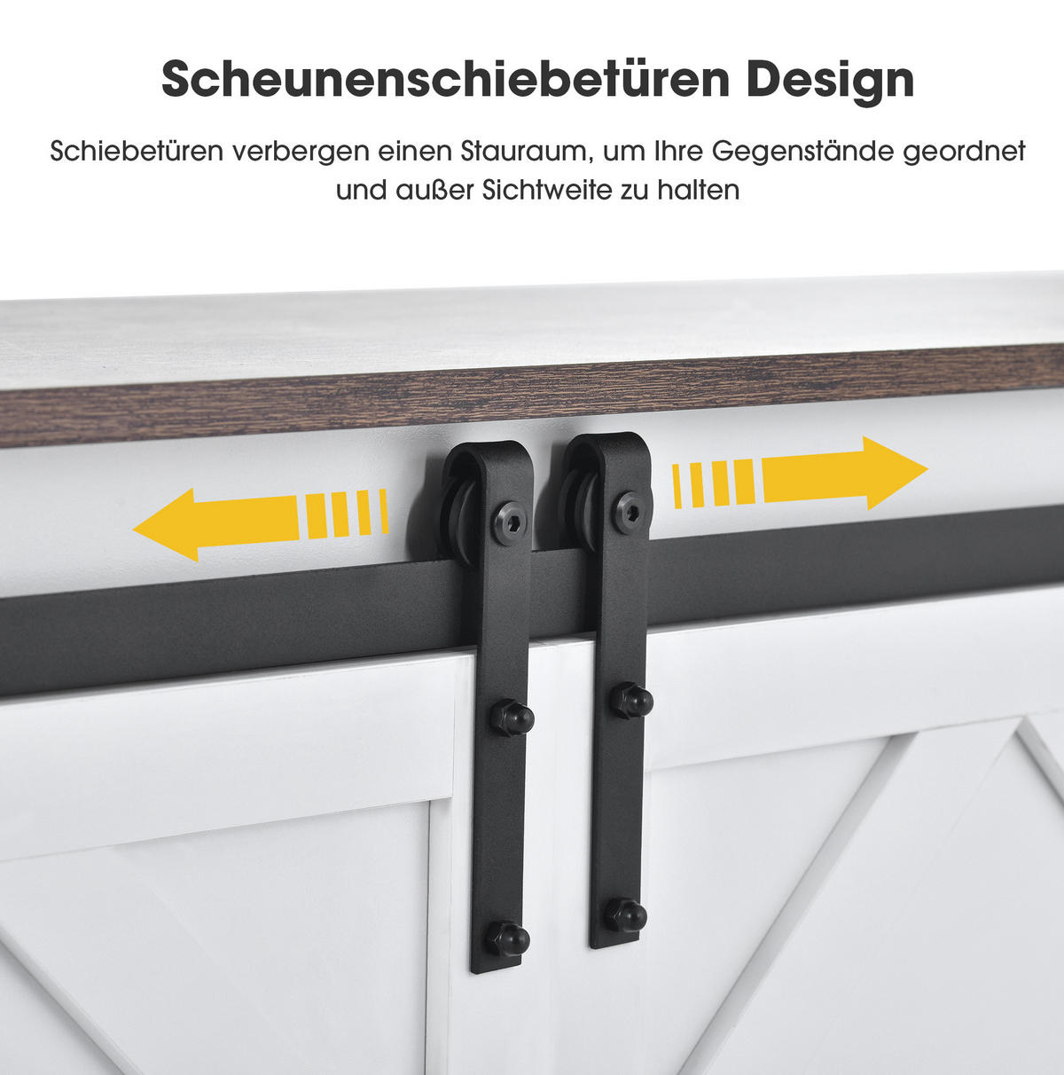 LOWBOARD 150/40/60 cm in Weiß/Braun aus Spanplatte mit Schiebetüren und verstellbaren Regalen - Weiß, Holzwerkstoff (40/60/150cm) - OKMYHOME