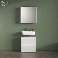 BADMÖBEL-SET Savuto Weiß 2 Teile - Weiß Hochglanz/Weiß, Holzwerkstoff (60/62/30cm) - Livinity®