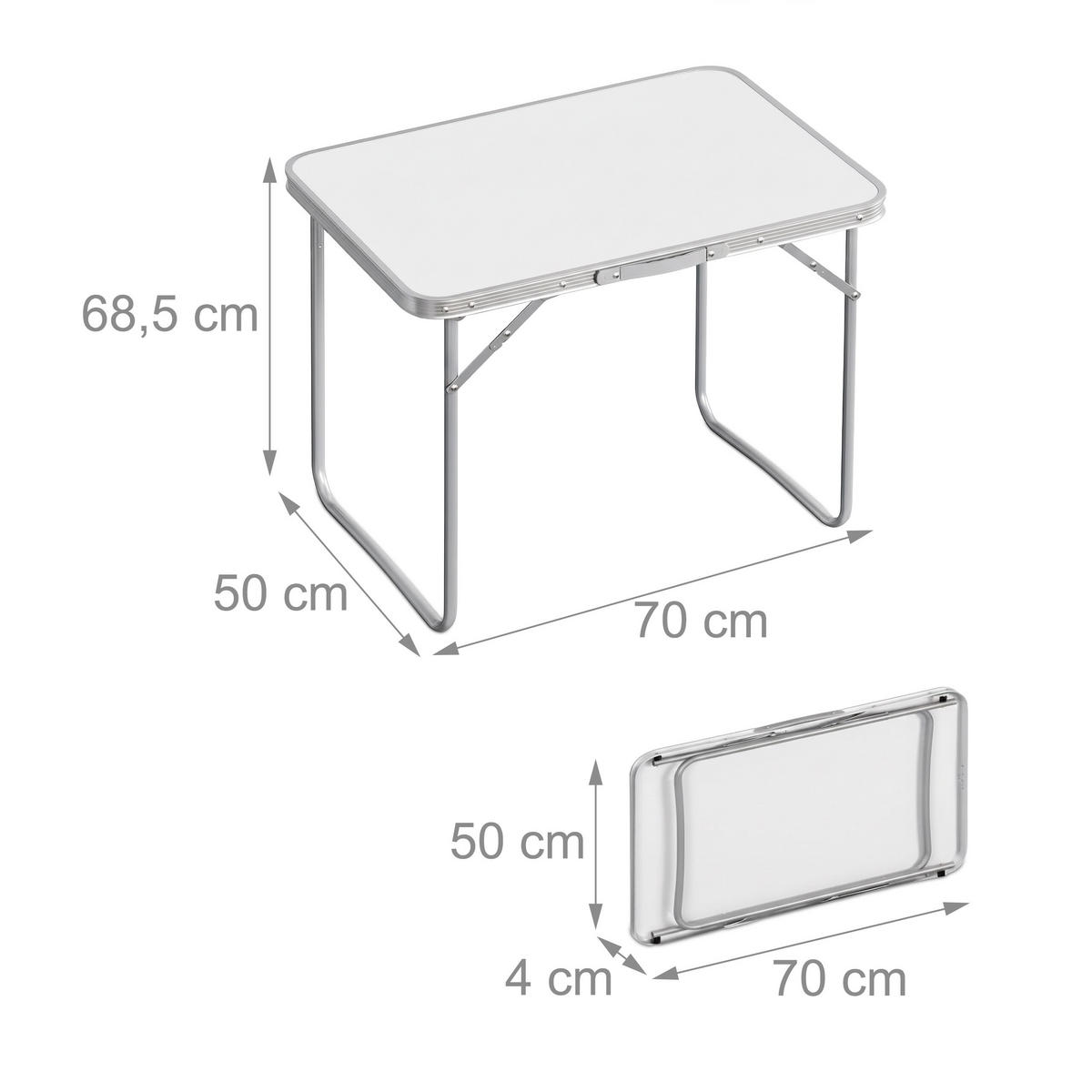 CAMPINGTISCH - Multicolor, Holzwerkstoff/Metall (50/70/68.5cm) - Relaxdays