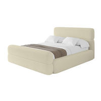 POLSTERBETT mit Bettkasten, Fußteil und Lattenrost, Boxbett mit Matratze H3/H4 - ENORA-Z 180x200 Beige - Taupe, Holzwerkstoff/Textil (180/200cm) - ALTDECOR