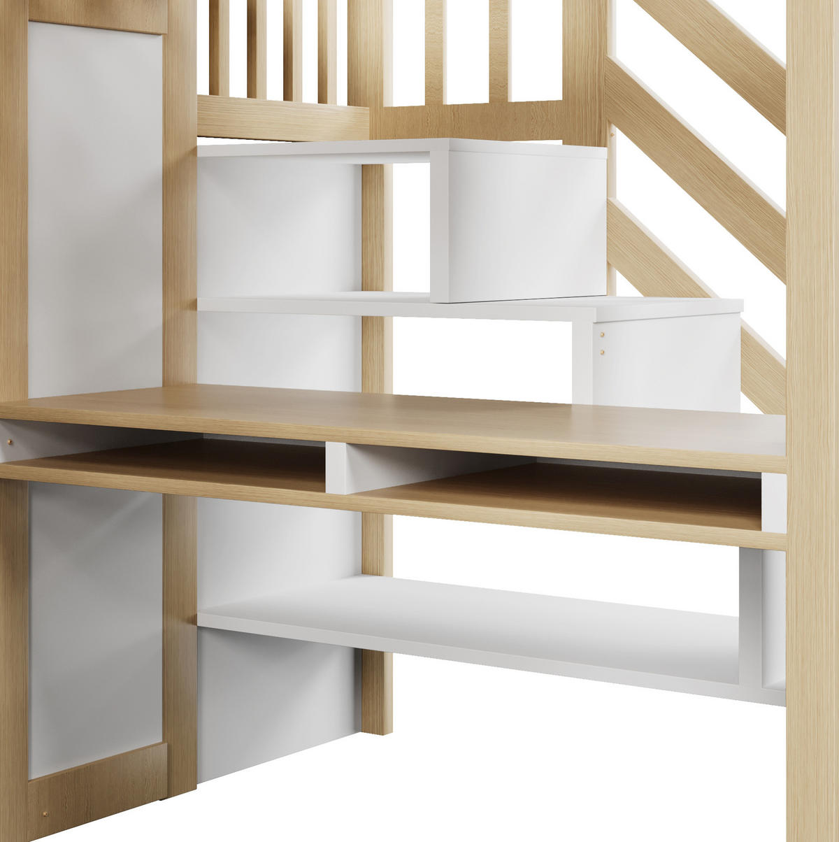 HOCHBETT 90/200 cm Weiß/Natur mit LED und Lattenrost - Weiß, Holz (90/200cm) - MIVRAY