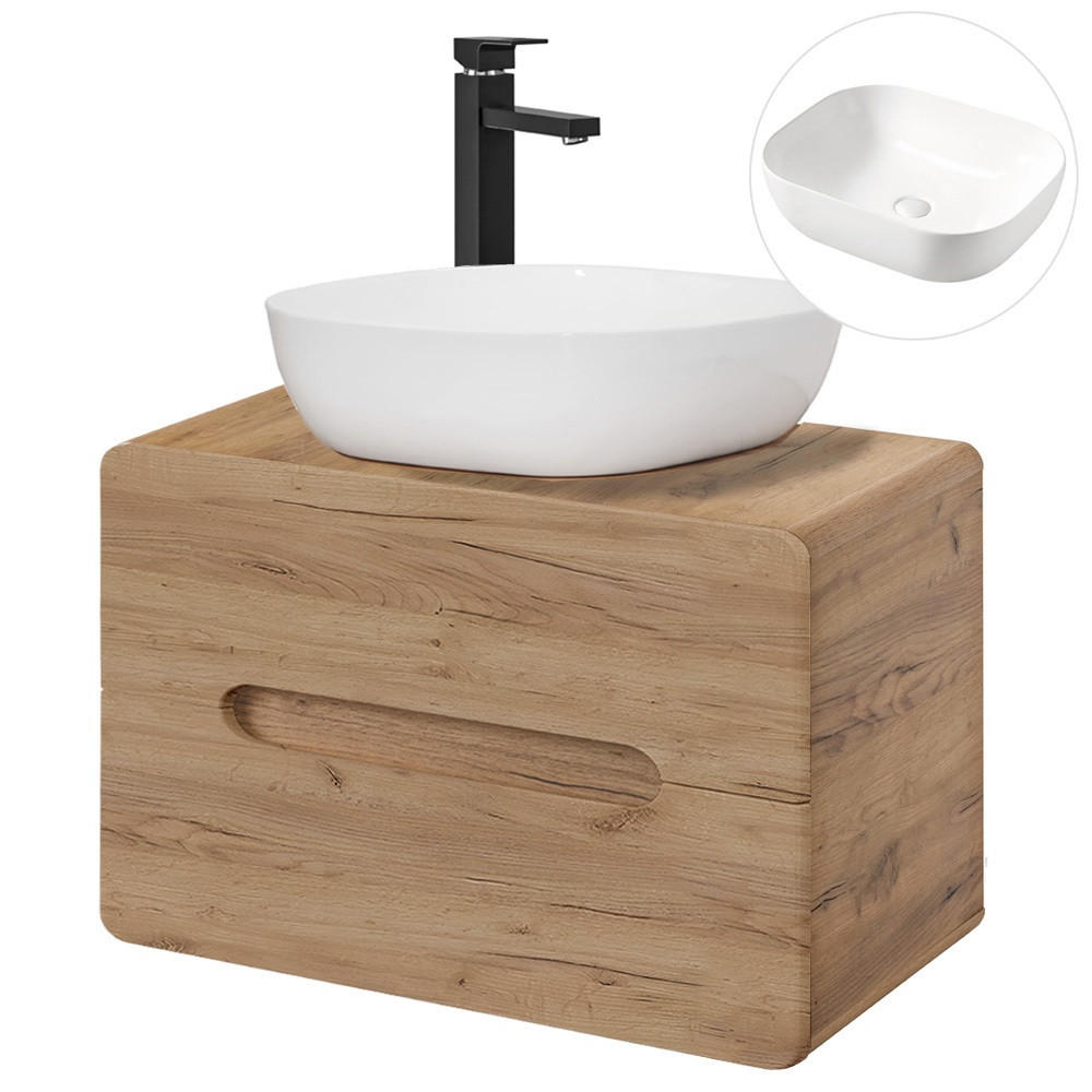 WASCHTISCH Luton-56 - Braun, Holzwerkstoff (80/68/46cm) - Lomado