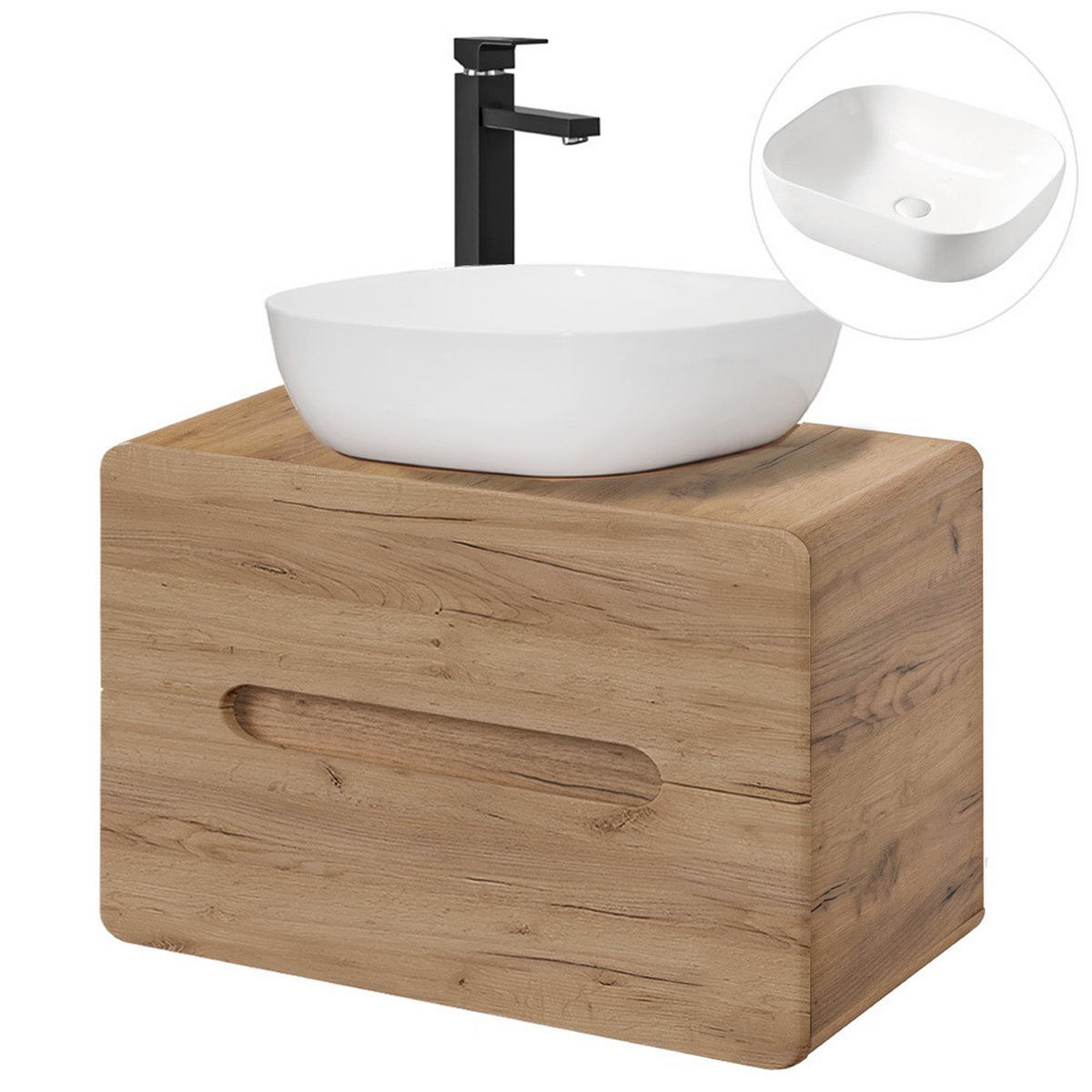 WASCHTISCH Luton-56 - Braun, Holzwerkstoff (80/68/46cm) - Lomado
