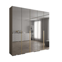 DREHTÜRENSCHRANK 236.7/250/47 5-türig - Kaschmir/Goldfarben, Holz/Metall (250/236.7/47cm) - Abiks Möbel