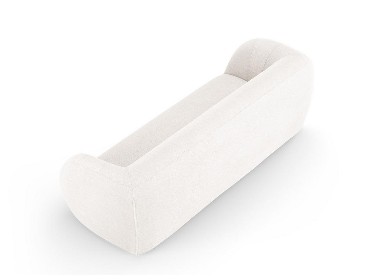 SOFA Essen aus Boucle weiß 3 Sitzplätze - Weiß, Textil (95/86/230cm) - Cosmopolitan Design