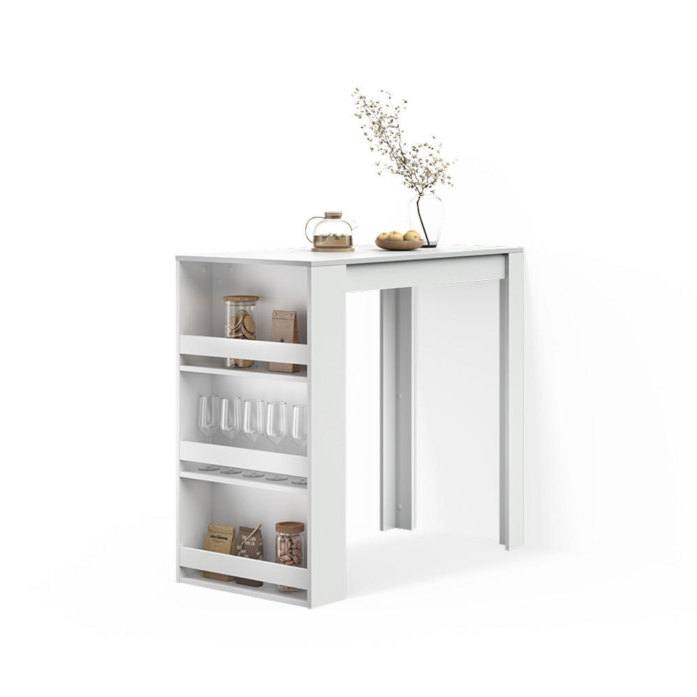 Livinity® Bartisch Weiß 57x106x117 cm