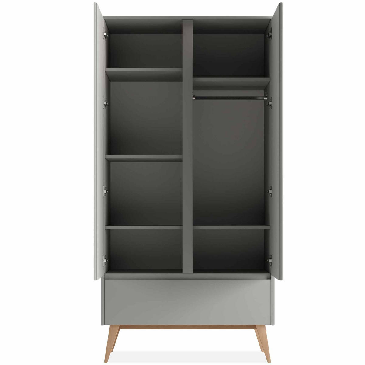 KINDERKLEIDERSCHRANK Dambi - Grau, Holz (100/200/53cm) - KONSIMO®