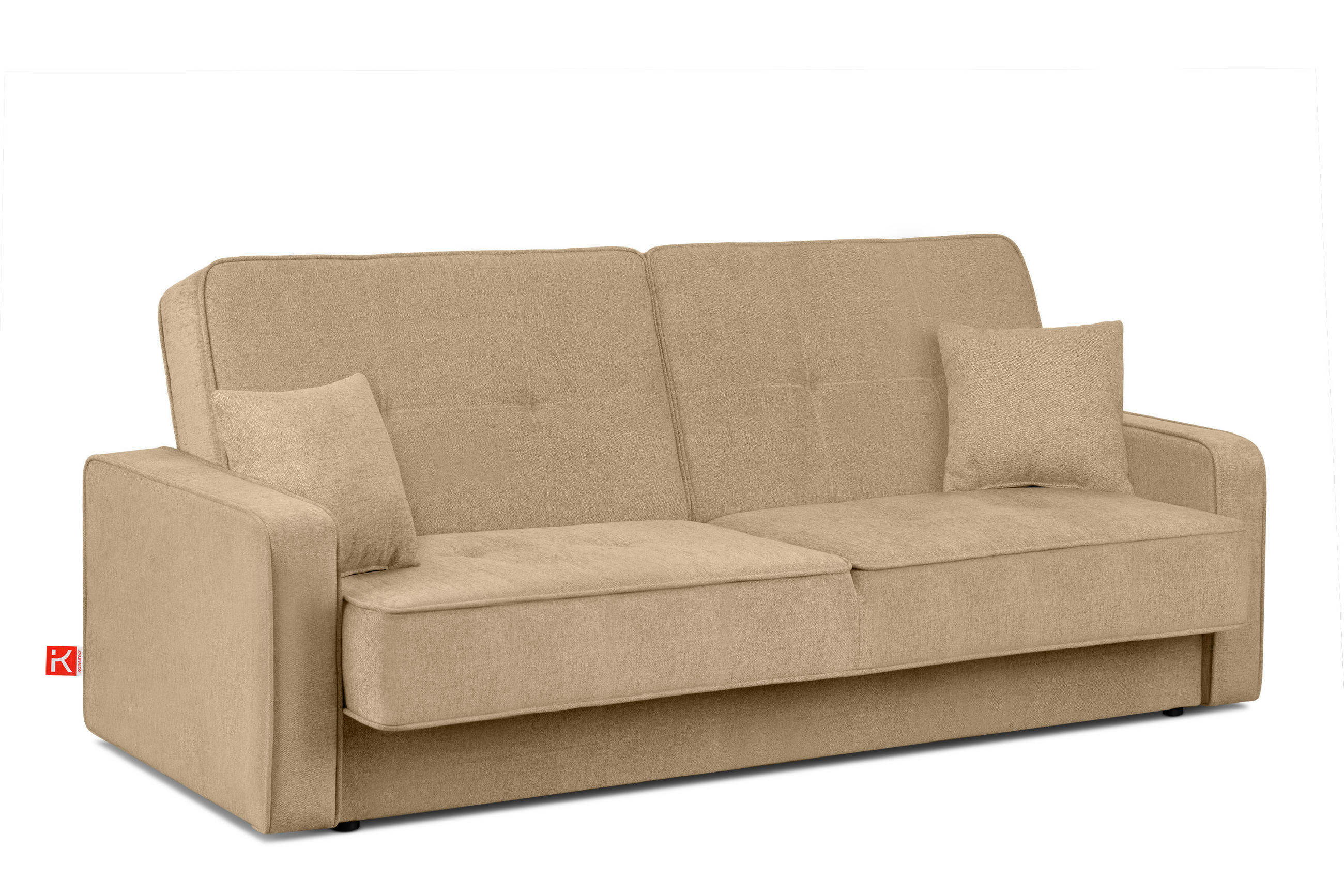 SCHLAFSOFA ORIO 3 Personen, Chenille-Stoff, Creme - Creme, Textil (219/90/90cm) - KONSIMO®