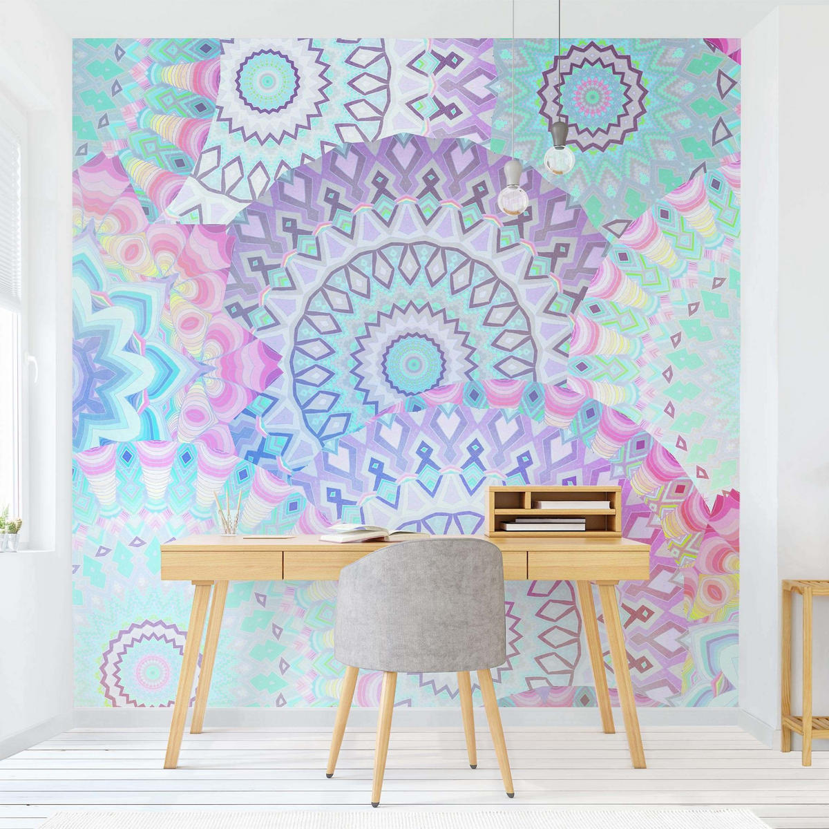 FOTOTAPETE Sommerträume Mandalas 240/240 cm - Multicolor, Papier (240/240cm) - Bilderwelten