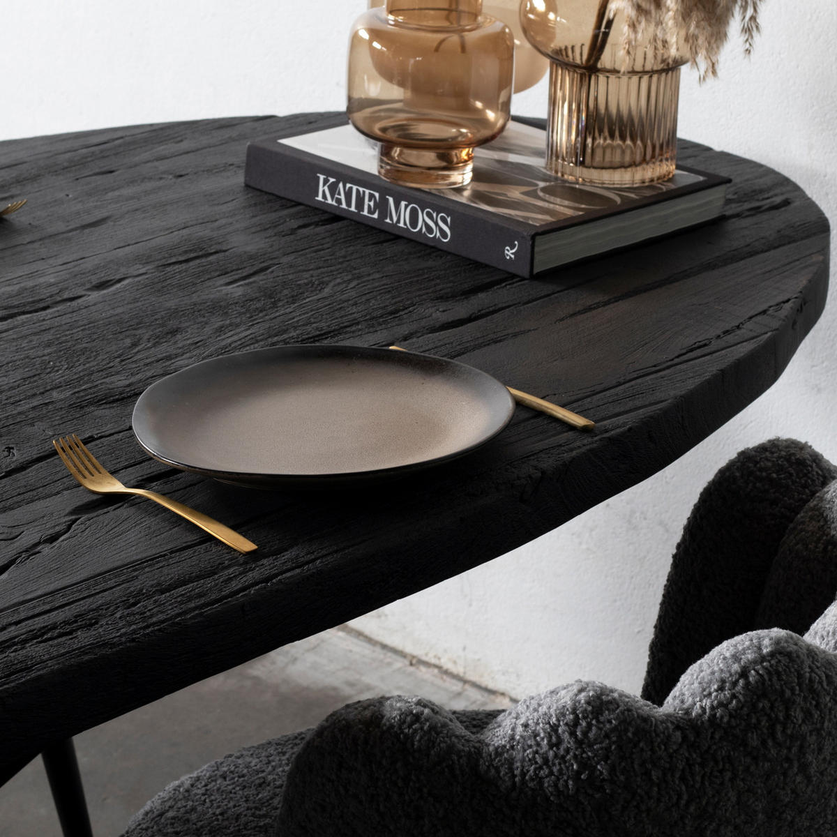 ESSTISCH oval aus Mangoholz 220cm, schwarz - Schwarz, Metall (220/100/76cm) - Giga Meubel
