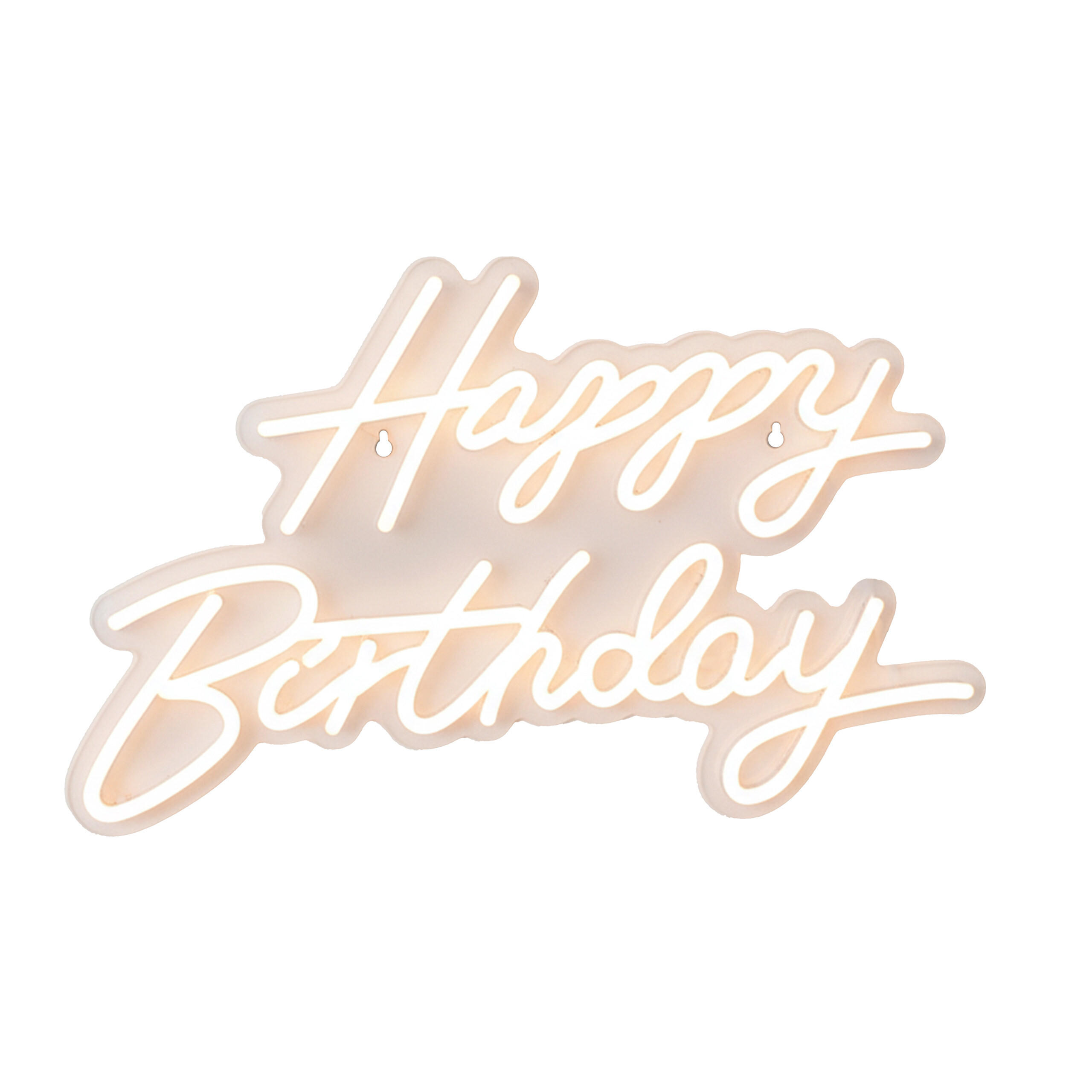 LEUCHTSCHILD Warmweiß Happy Birthday - Creme, Kunststoff (1/40/28cm) - Relaxdays