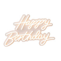 LEUCHTSCHILD Warmweiß Happy Birthday - Creme, Kunststoff (1/40/28cm) - Relaxdays
