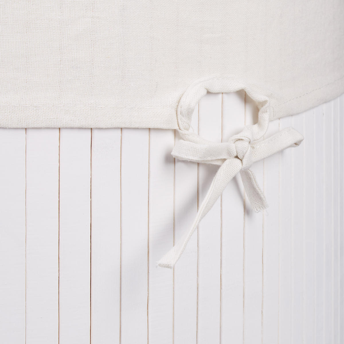 ECKWÄSCHEKORB - Weiß, Holz/Textil (49.5/65/37cm) - Relaxdays