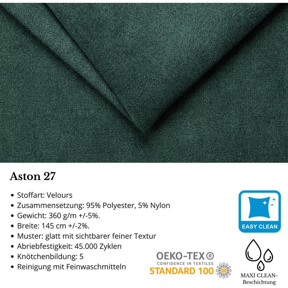 ECKSCHLAFSOFA Draco L Grün - Silberfarben/Grün, Textil/Metall (267/186cm) - Beautysofa