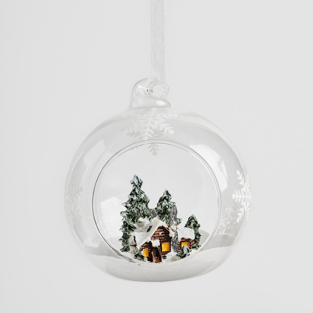 WEIHNACHTSKUGEL Glas VILLEROS, Ø90 mm, Transparent, Christbaumkugeln, Weihnachtsdeko Xmas, Christmas Deko - Braun, Glas (9/1/9cm) - home&you