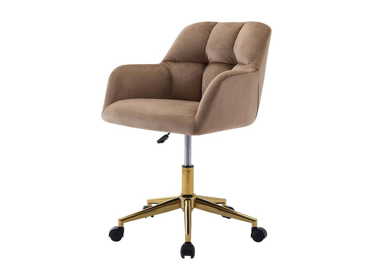 BÜROSTUHL ohne Armlehnen - 59 cm x 60 cm - stoff - beige Pega - Beige, Textil/Metall (59/86/60cm) - Vente-Unique