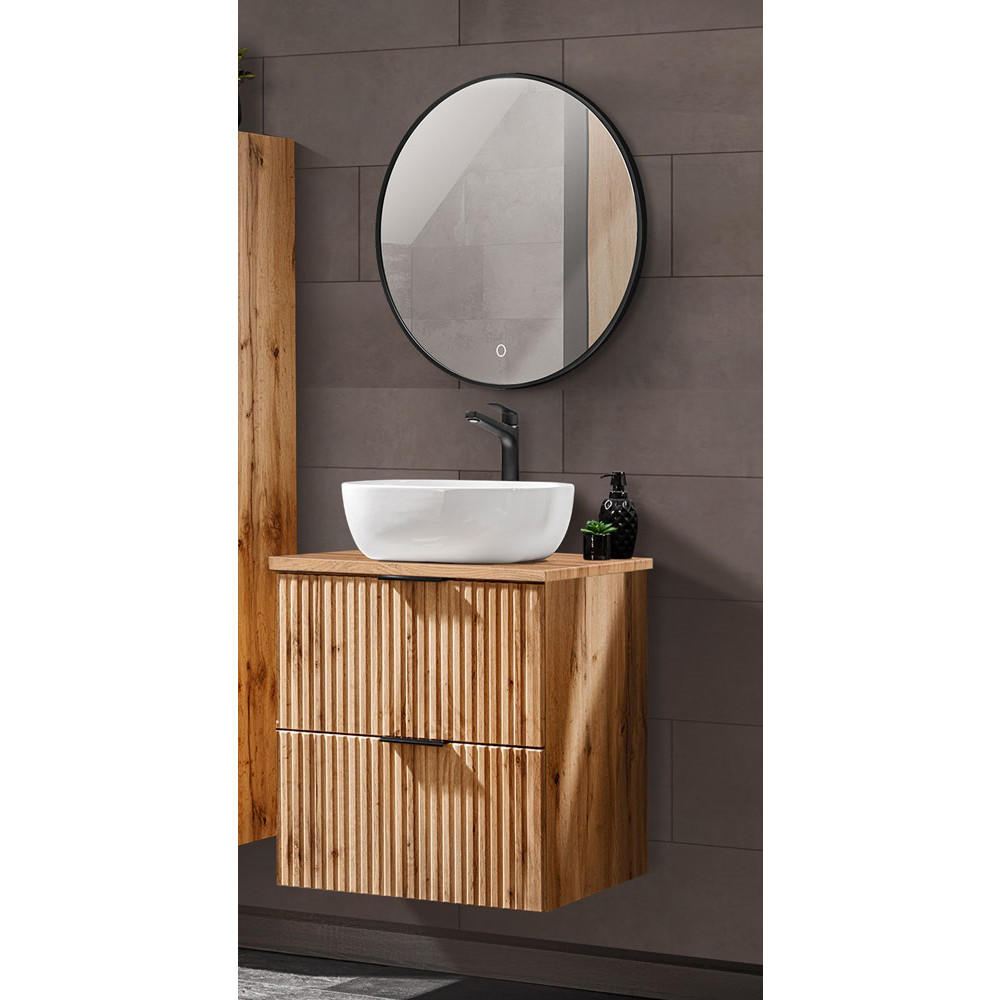 BADMÖBEL-SET 2-TLG. Adelaide-56 - Braun, Holzwerkstoff (61/200/47cm) - Lomado