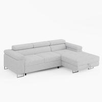 ECKSOFA VEMO MINI Rechts Hellgrau Cord-Stoff Kompakter Komfort für Wohnräume - Hellgrau, Textil (175/235cm) - Barchello