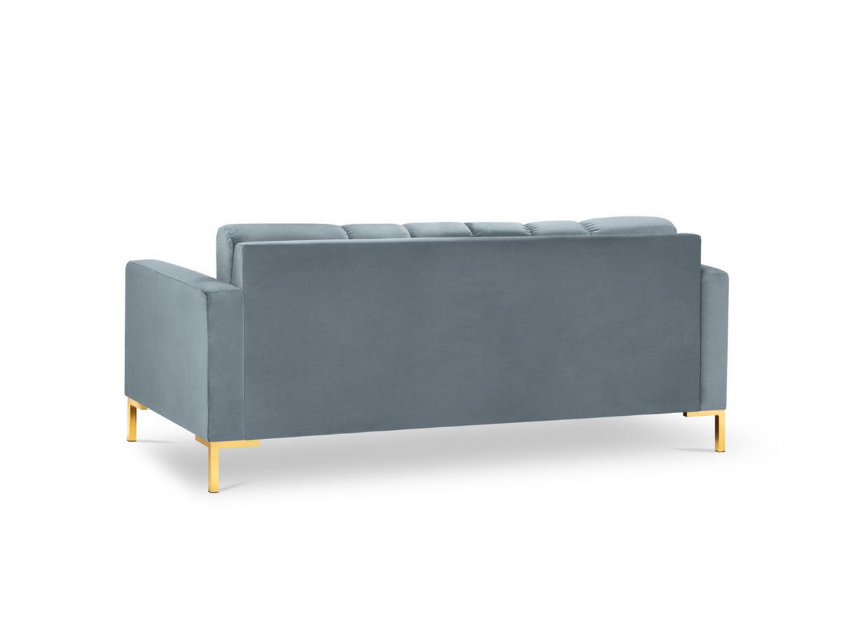 SOFA Mamaia aus Samt hellblau 3 Sitzplätze - Hellblau, Textil (92/75/177cm) - Micadoni