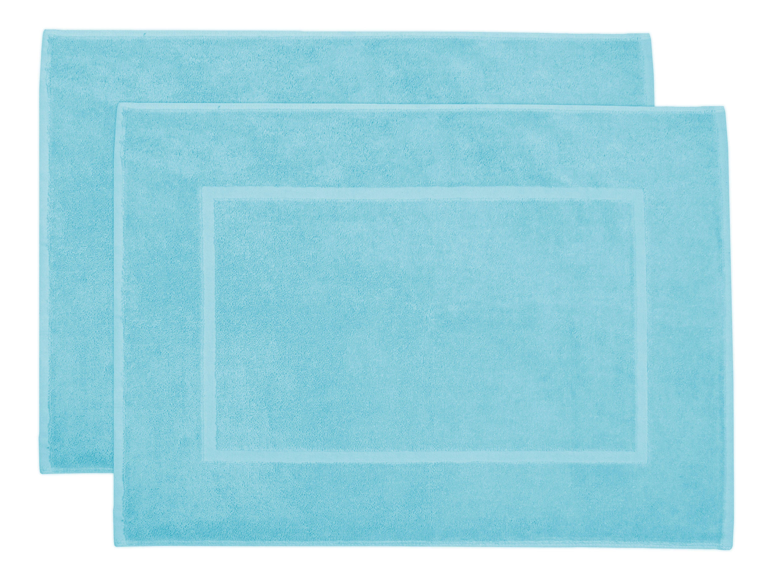 BADEMATTE, 2er-Set, 50x70 cm, 100% Baumwolle - Blau, Textil (50/70cm) - Zollner