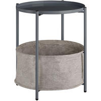 BEISTELLTISCH Canterbury,45,5 x 45,5 x 53 cm,dunkelgrau - Dunkelgrau, Textil (45.5/45.5/53cm) - tectake