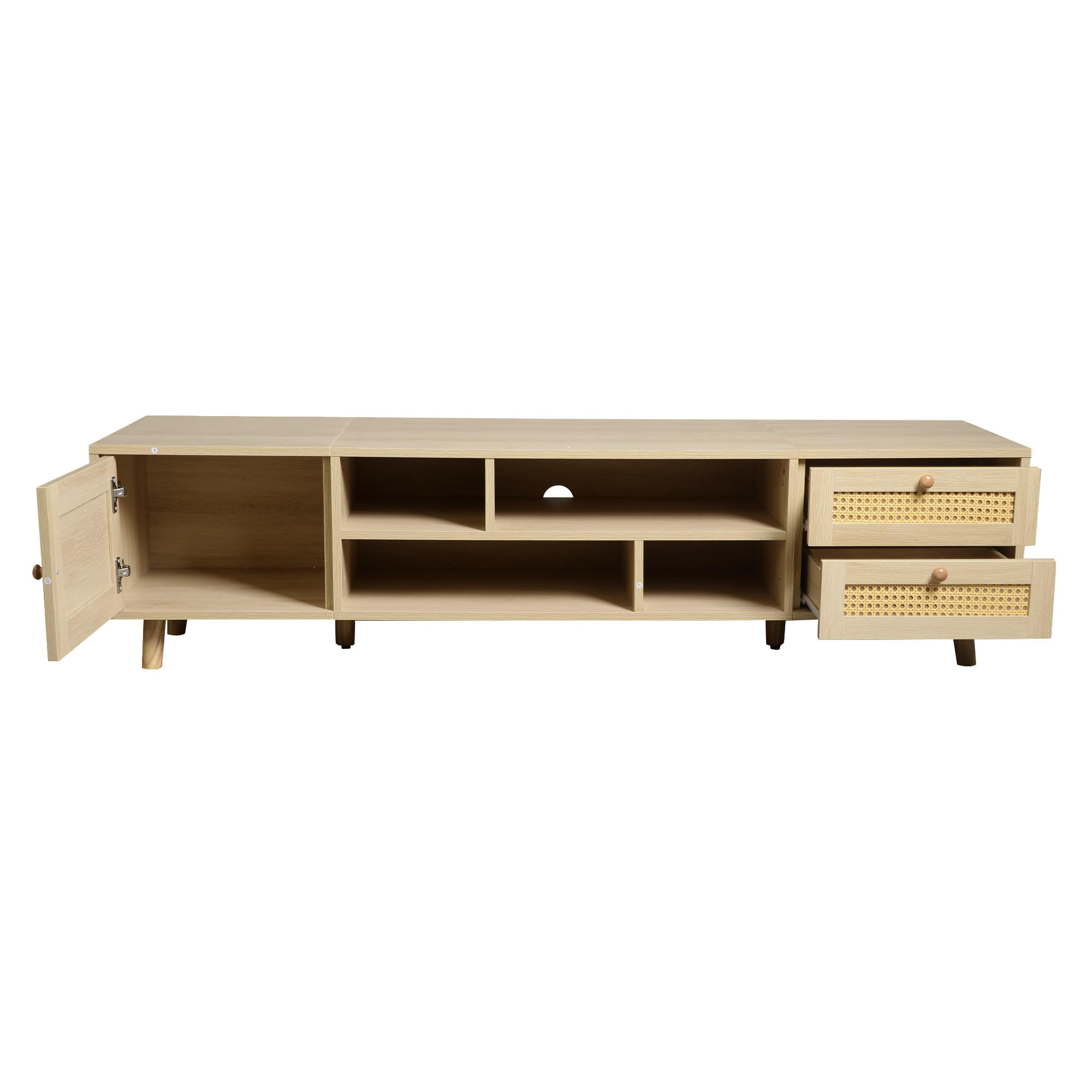 TV-RACK 160/39/40 cm Eiche mit 2 Schubladen und 1 Tür - Alteiche, Holz (160/40.5/39cm) - Oxeza