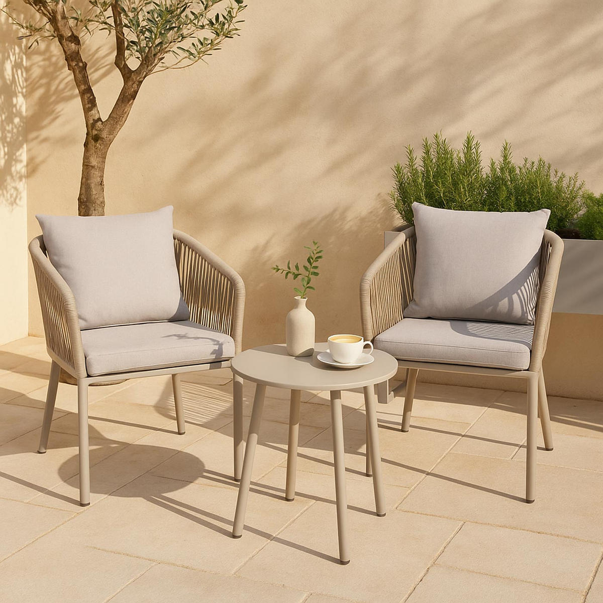 GARTENSTUHL Grau - Grau, Textil (55/75/55cm) - MCW
