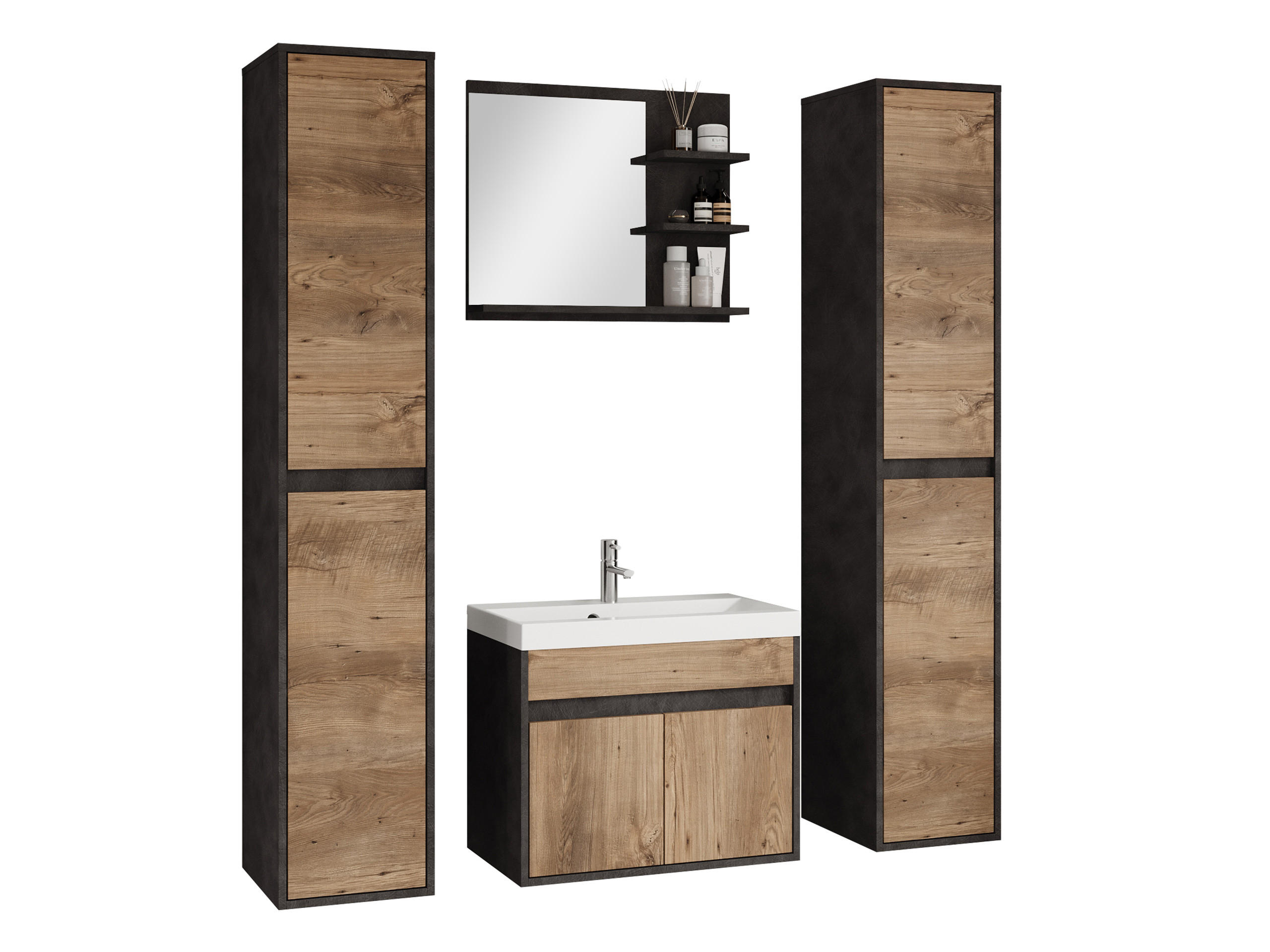 BADMÖBEL-SET Cyprus XL - Braun, Holzwerkstoff (31/160/31cm) - MIRJAN24