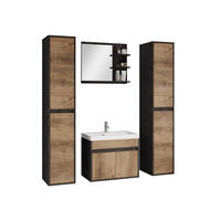 BADMÖBEL-SET Cyprus XL - Braun, Holzwerkstoff (31/160/31cm) - MIRJAN24