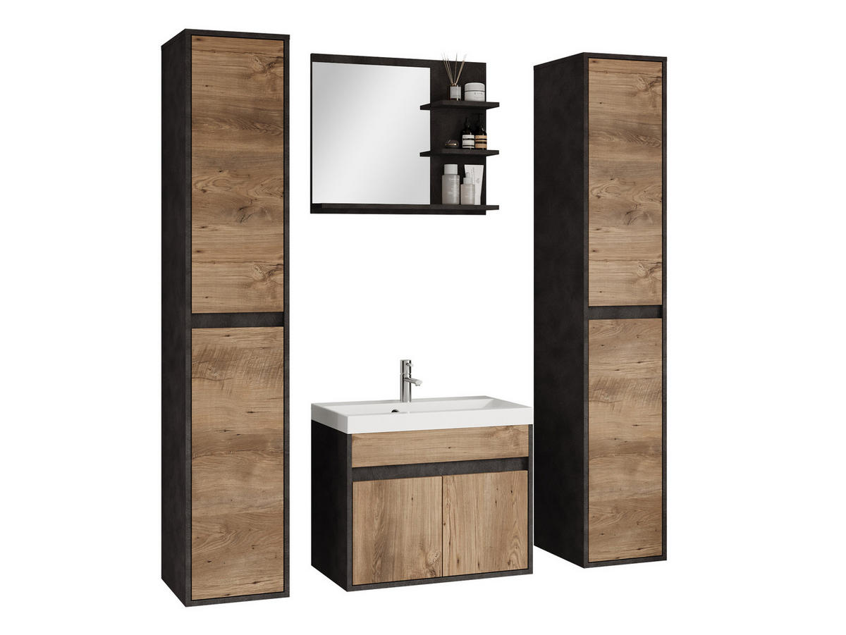 BADMÖBEL-SET Cyprus XL - Braun, Holzwerkstoff (31/160/31cm) - MIRJAN24