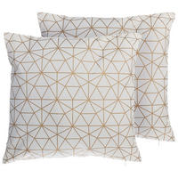 DEKOKISSEN 2er-Set Weiß 45/45 cm Sedum - Weiß, Naturmaterialen/Textil (45/45cm) - Beliani