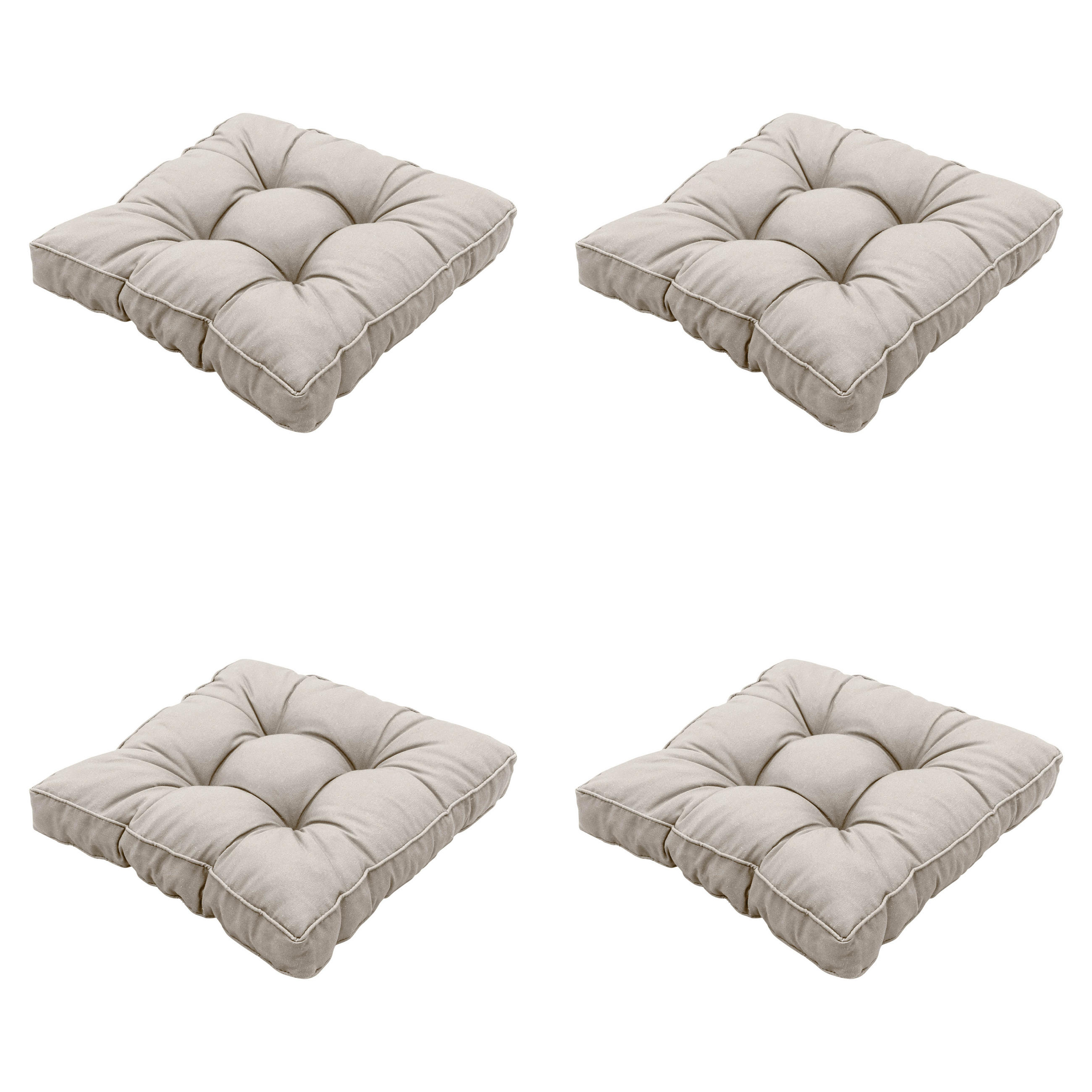 SITZKISSEN Panama - Beige - 47/47/10 cm - 4er-Set - Beige, Textil (47/10/47cm) - Madison