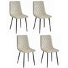 STUHL SCANNO 4-er Set, Beige, mit Samtstoff gepolstert - Beige, Textil/Metall (45/89/53cm) - Komodee