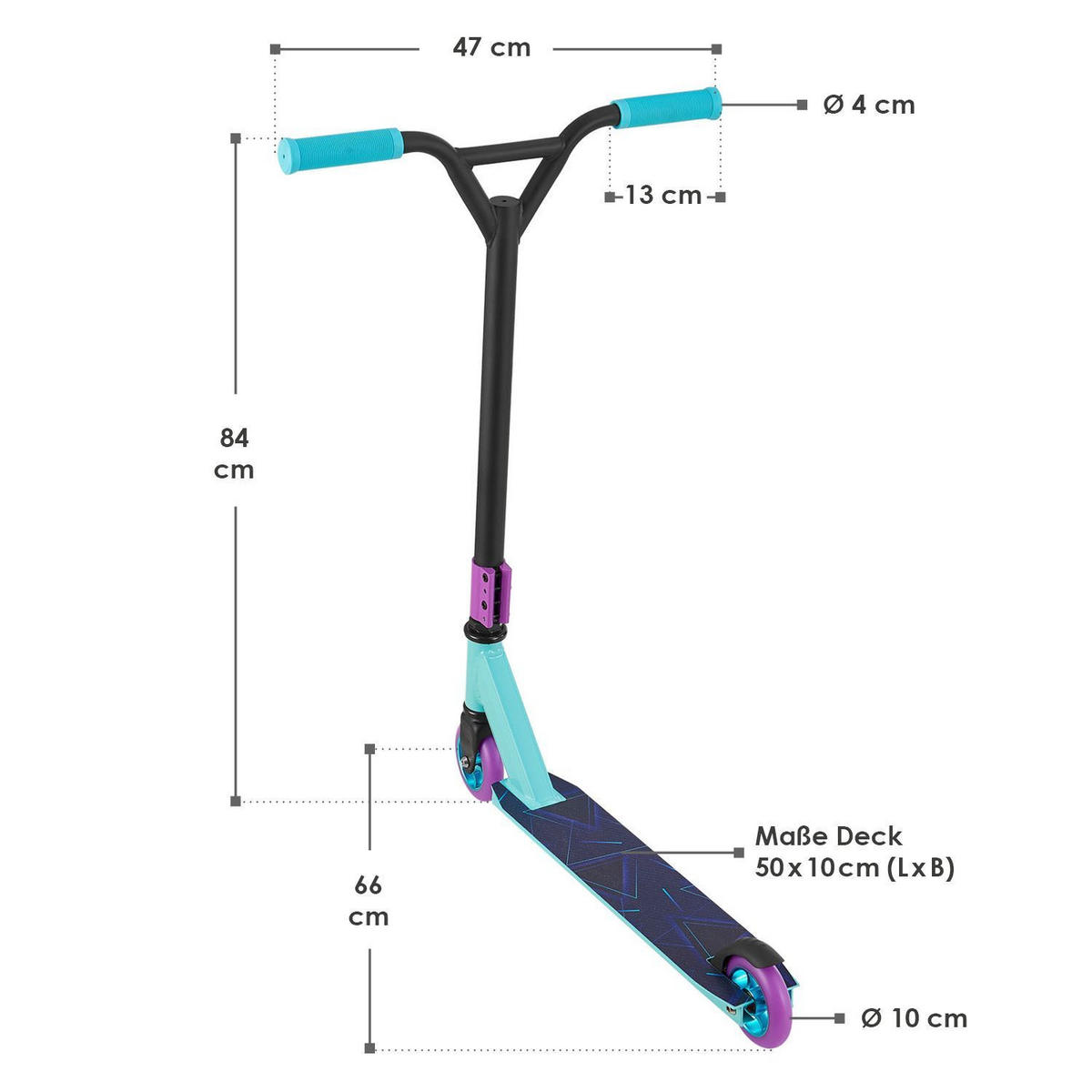 STUNTSCOOTER Retro Purple - Lila, Metall (84/47/84cm) - Artsport
