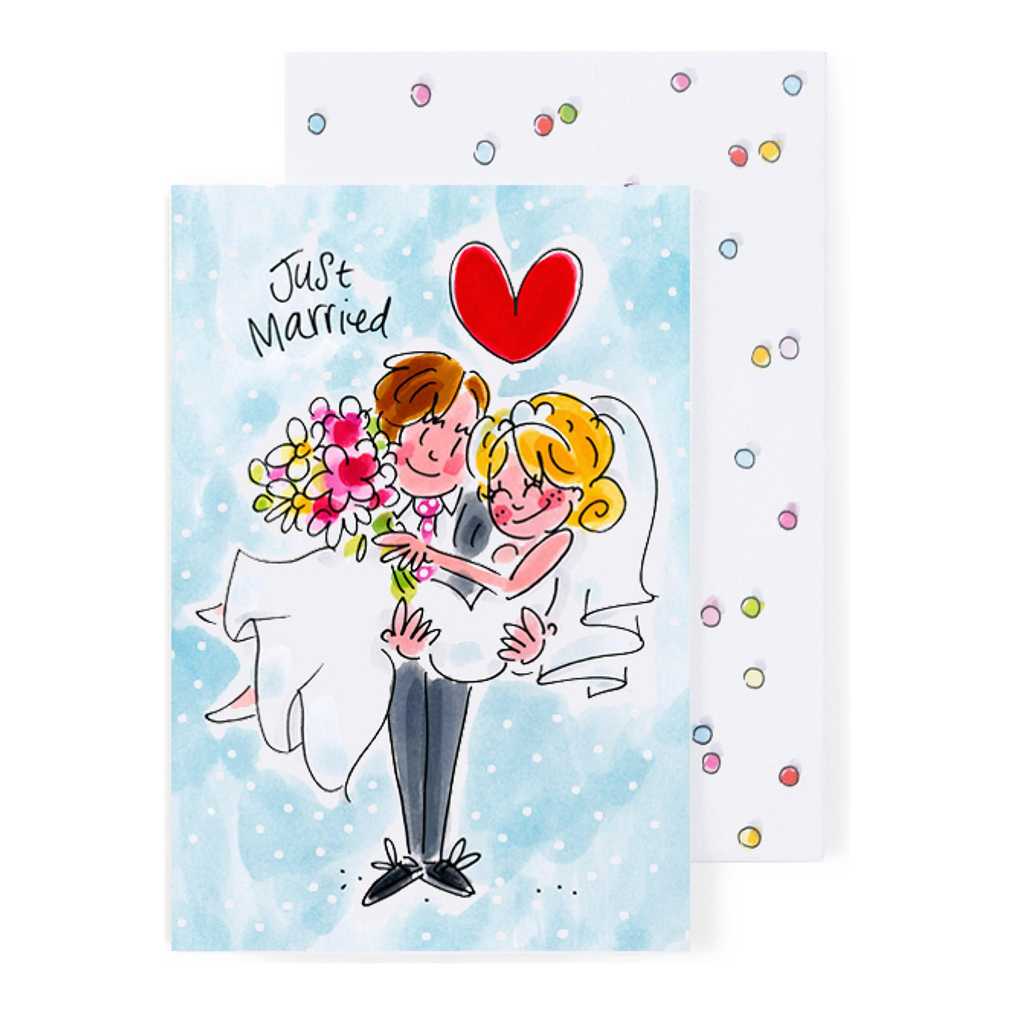 GRUSSKARTE Frisch verheiratet in Bunt - 17 x 11,5cm - Multicolor, Papier (11.5/0.2cm) - Blond Amsterdam