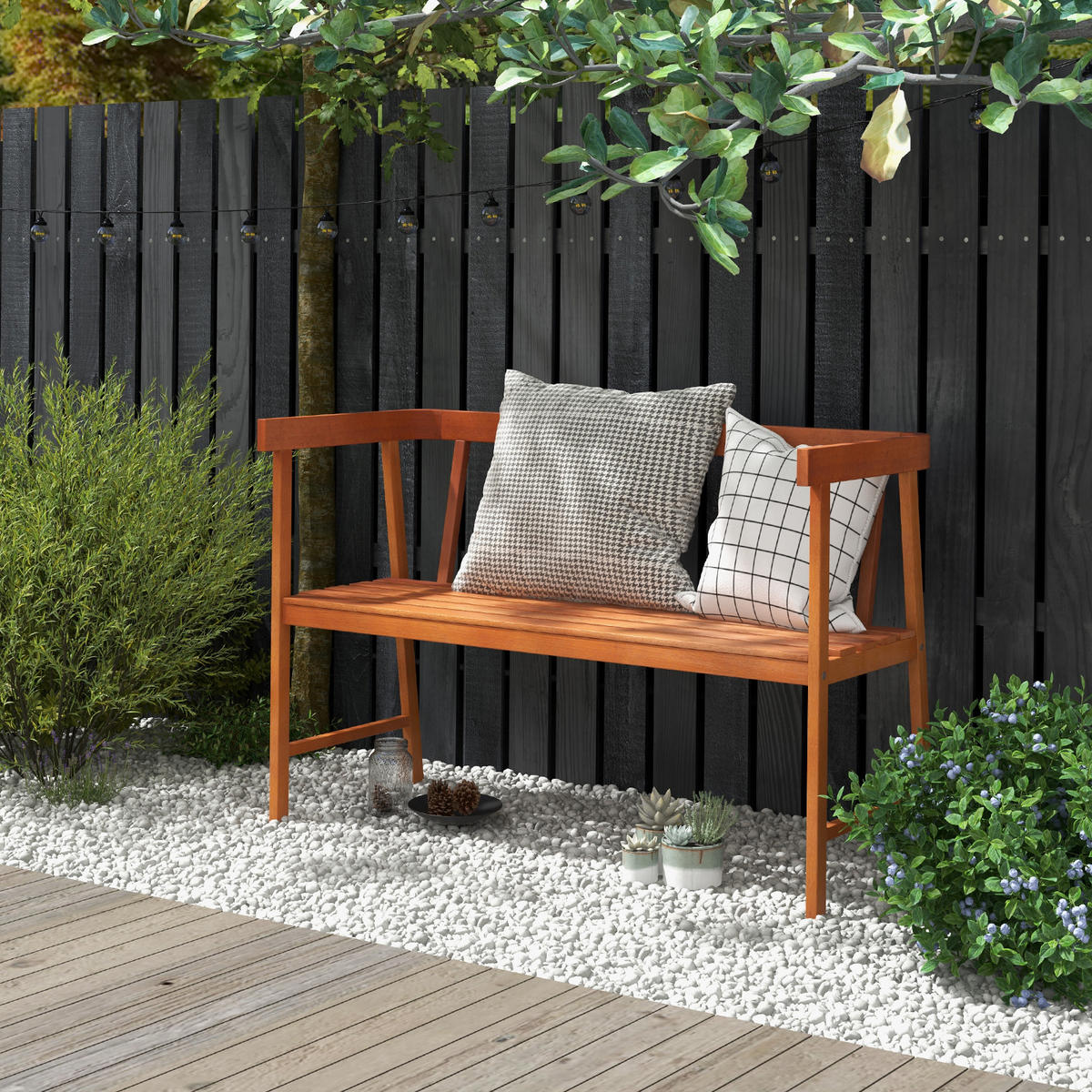 GARTENBANK Natur - Naturfarben, Holz (110/72/46cm) - COSTWAY