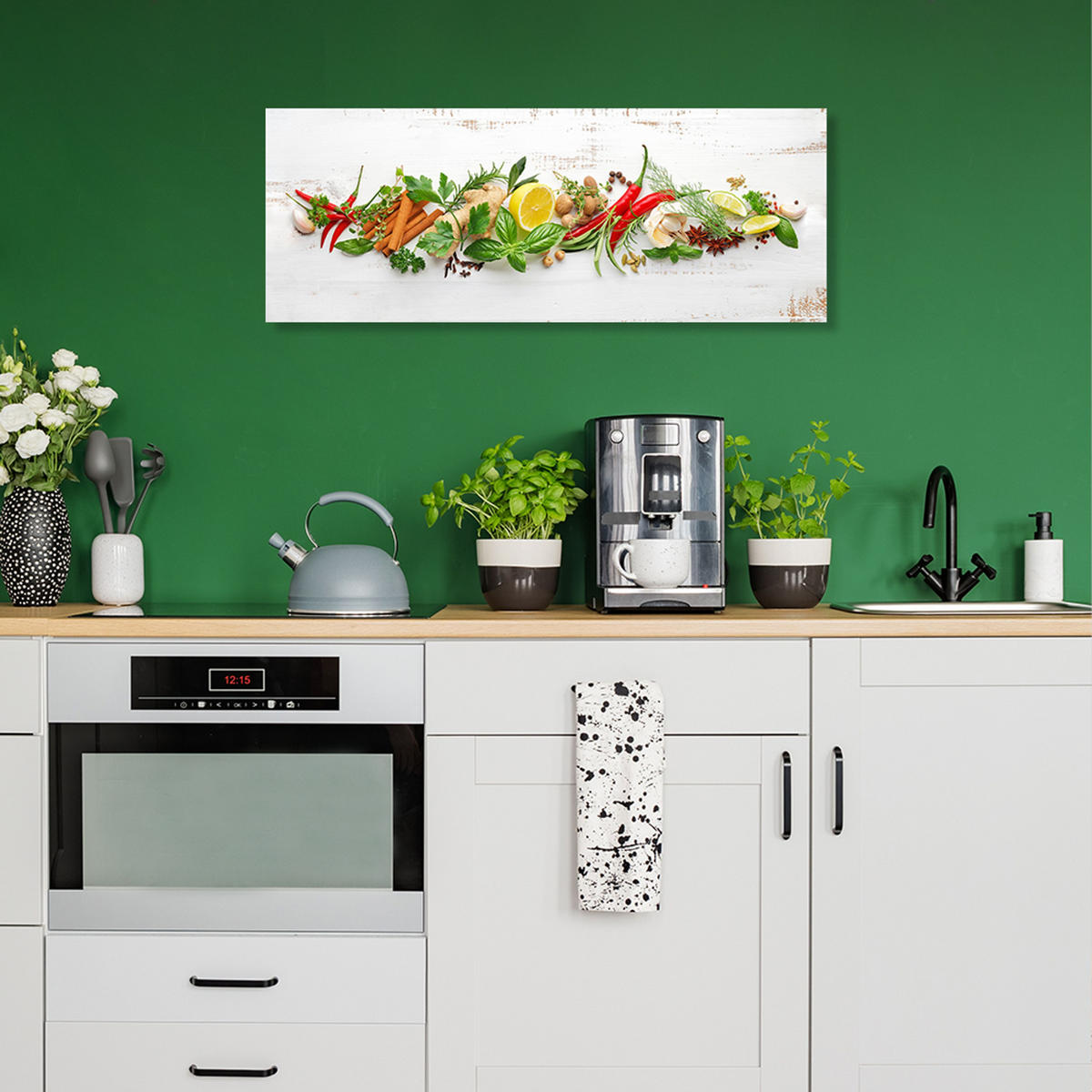 GLASBILD 80x30 cm Küche Landhaus - Gelb, Glas (80/30cm) - artissimo