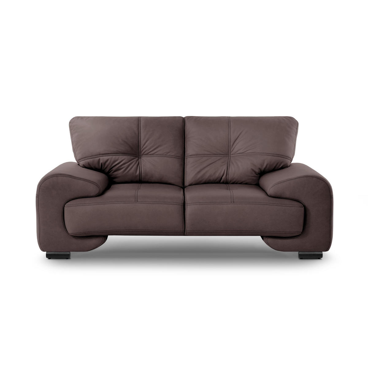 2-SITZER SOFA Omega aus Kunstleder, Dunkelbraun - Dunkelbraun/Schwarz, Leder (185/88/98cm) - Beautysofa