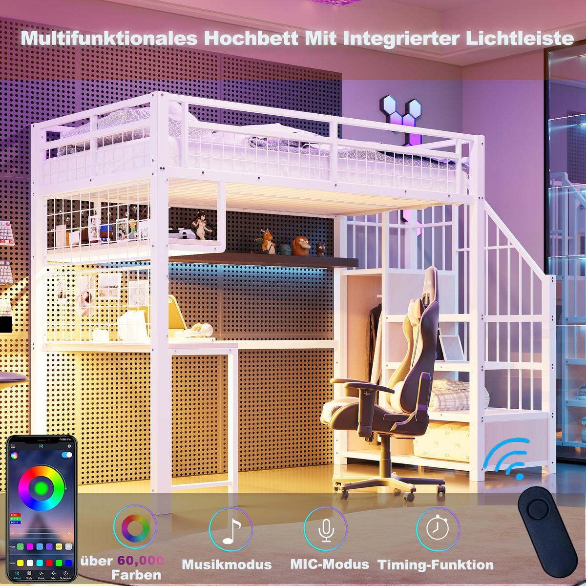 HOCHBETT Metall 90/200 cm Weiß - Weiß, Metall - Raumix