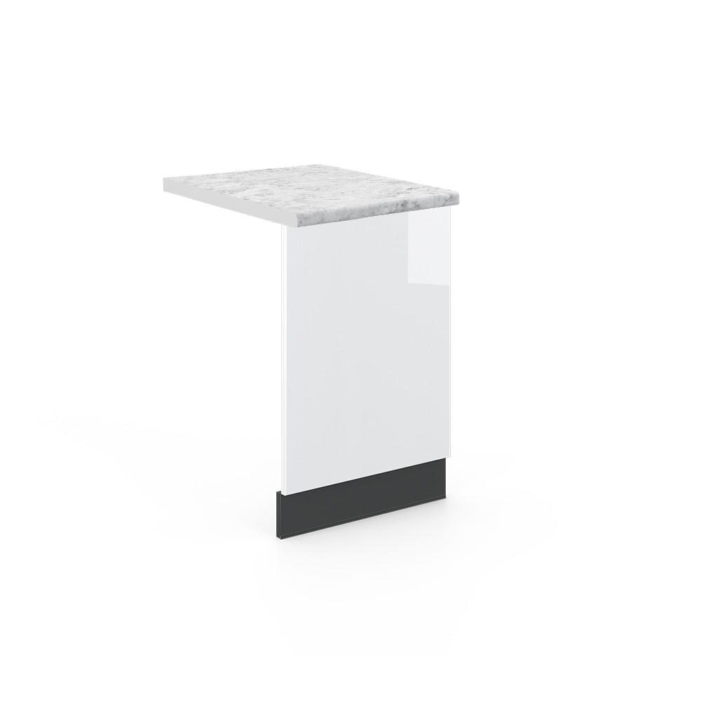 FRONTBLENDE Fame-Line Weiß Hochglanz 45 cm, AP Marmor - Weiß Hochglanz/Anthrazit, Holzwerkstoff (45/67.4/1.6cm) - Vicco