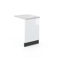 FRONTBLENDE Fame-Line Weiß Hochglanz 45 cm, AP Marmor - Weiß Hochglanz/Anthrazit, Holzwerkstoff (45/67.4/1.6cm) - Vicco