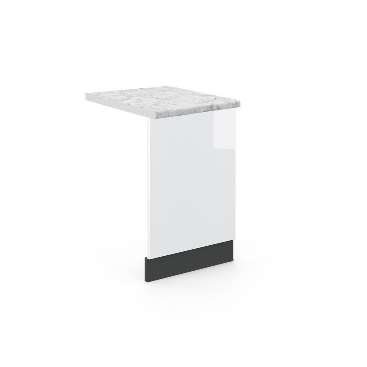FRONTBLENDE Fame-Line Weiß Hochglanz 45 cm, AP Marmor - Weiß Hochglanz/Anthrazit, Holzwerkstoff (45/67.4/1.6cm) - Vicco