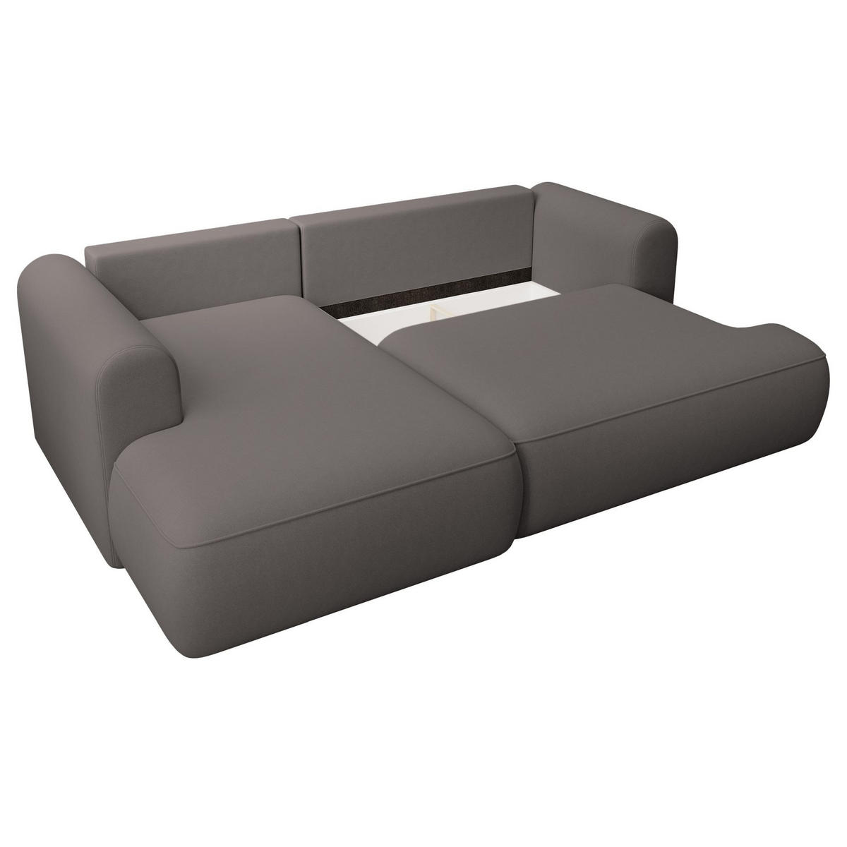 ECKSCHLAFSOFA Ovo Mini Dunkelgrau Easy-Clean-Samtbezug - Dunkelgrau/Schwarz, Kunststoff/Textil (238/156cm) - Selsey