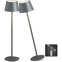 LED Tischlampe 3 in 1 Grau max. 45cm hoch 2er-Set - Grau, Metall (11/11/45cm) - Northpoint
