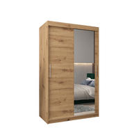 SCHWEBETÜRENSCHRANK 200/120/62 2-türig - Silberfarben/Eiche Artisan, Holz/Kunststoff (120/200/62cm) - Abiks Möbel