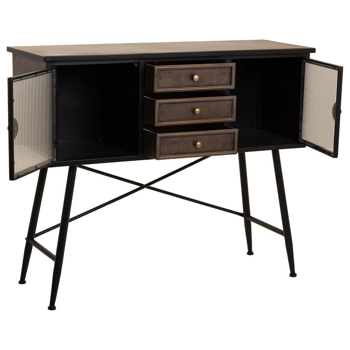 ANRICHTE 122x42x100 cm - Braun, Metall (122/100/42cm) - Wanderlust
